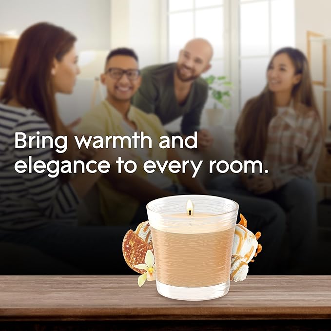 Glade 1-Wick Scented Candle Jar, Vanilla Caramel Twist, Air Freshener Infused with Essential Oils, 4.08 Oz, 2 Count