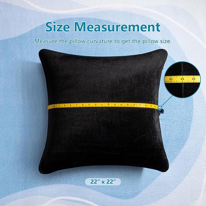 AM AEROMAX 22 ×22 Pillow Insert (Pack of 2) Memory Foam Throw Pillow Insert Sham Square for Decorative Cushion Bed Couch Sofa Without Deform After Longtime Use(Black)