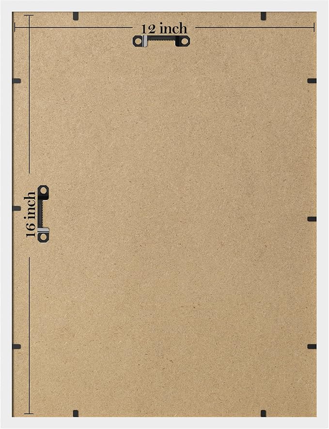 eletecpro 12x16 Picture Frames Set of 5, Gallery Wall Frame Display 8.5x11 Photo with Mat or 12x16 without Mat, Picture Frame Collage Wall Decor for Wall Mounting, White
