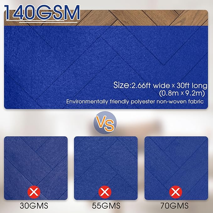 Red Carpet Runner for Party,140GSM 2.6FTx15FT Carpet Party Decorations,Red Runway Rug for Prom Felt Non-Woven Fabric,Runner for Wedding Ceremony (Royal Blue, 2.6x30 FT)