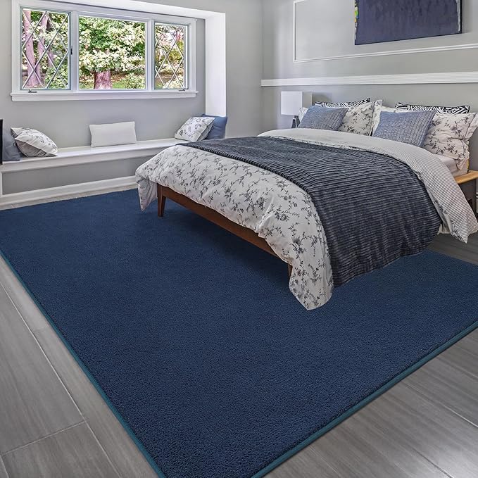 Soft Rugs for Living Room 5x7 Navy Blue, Minimalist Area Rug for Bedroom Nursery Dining Table Dorm, Throw Rugs for Men Boys Girls Kids Room Indoor Floor Carpets