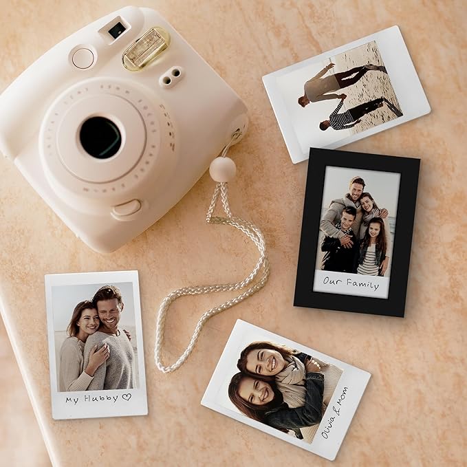 Americanflat 2x3 Picture Frame - Use as 2x3 Frame for Instant-Print Photos - Black Mini Picture Frames for Tabletop and Wall Display with Polished Crystal-Clear Glass