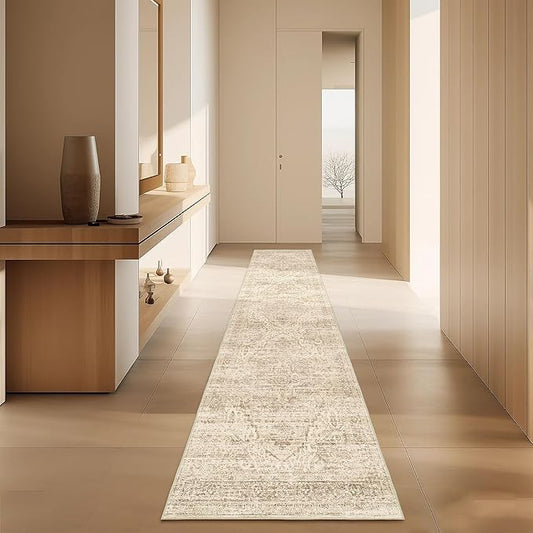 2x12 Runner Rug for Hallways Non-Slip Long Rug Runners,Boho Vintage Washable Kitchen Runner Rugs, Stain Resistant Soft Carpet Runners for Hallway 12ft Entryway Rug