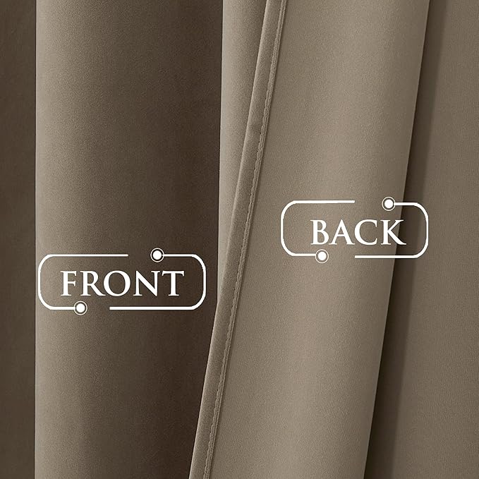 StangH Camel Beige Extra Long Room Divider Curtains, Velvet Privacy Blackout Curtain Panels for Bedroom Partition/Living Room/Office, Thermal Window Drapes, W52 x L120 inch, 2 Panels