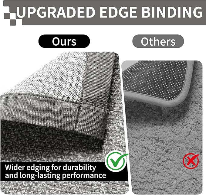 YDKGL Washable Hallway Runner Rug 2x6 Jute Like Kitchen Runner Mat Rugs Non Slip, Woven Soft Entryway Farmhouse Runner Boho Floor Carpet for Indoor Laundry Hall Backdoor Bedroom Living Room, Grey