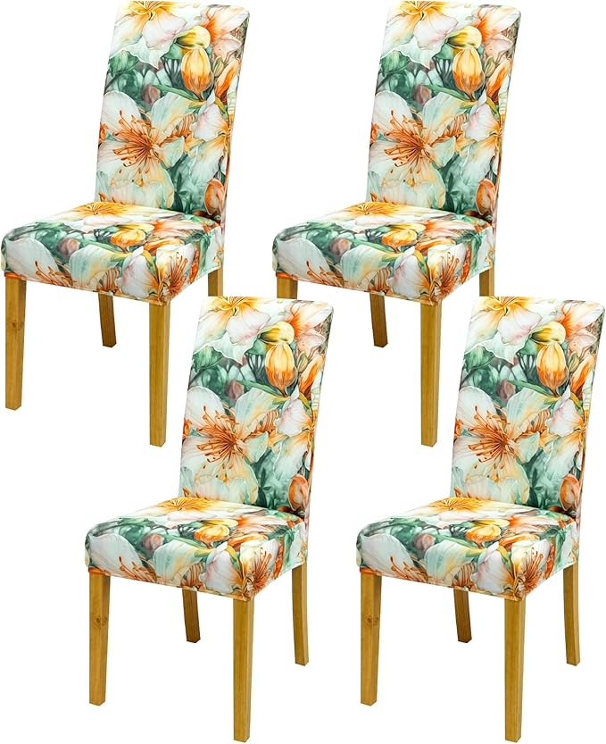 BIETYONE Chair Covers,Dining Room Chair Covers Set of 4,Stretch Kitchen Chair Cover,Washable Dining Chair Cover,Parsons Chair Slipcovers Protective,for Home,Restaurant,Banquet