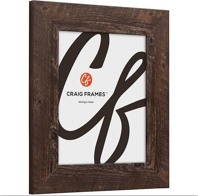 Craig Frames American Barn, 12x34 Picture Frame, Faux Barnwood, Brown Oak