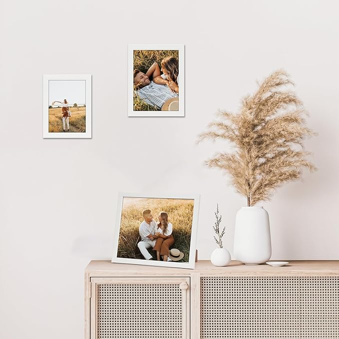 Giftgarden 10-Pack White Picture Frames for Various Sizes Photos, Two 8x10, Four 5x7, Four 4x6, Multi Assorted Modern Frame Collage for Wall or Tabletop Display