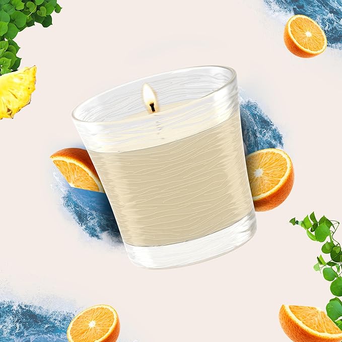 Glade 1-Wick Scented Candle Jar, Coastal Sunshine Citrus, Air Freshener Infused with Essential Oils, 4.08 Oz, 2 Count