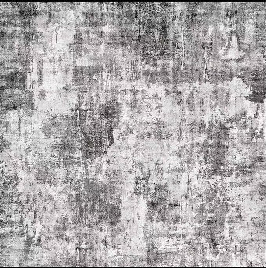 8x8 Square Area Rug Living Room – Non-Slip Washable Large Floor Carpet for Bedroom Dining Room Playroom Room – Modern Abstract Neutral Thin Low-Pile Big Indoor Rug (Grey)