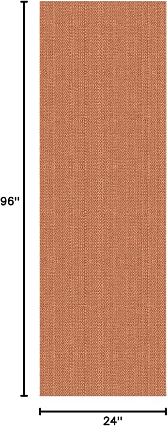 IOHOUZE Washable Runner Rug 2x8 Non Slip Rubber Backed Hallway Runner Entryway Runner Indoor, Kitchen Rugs Woven Cotton Floor Carpet for Kitchen Hall Entrance Bedroom, Rustic Orange