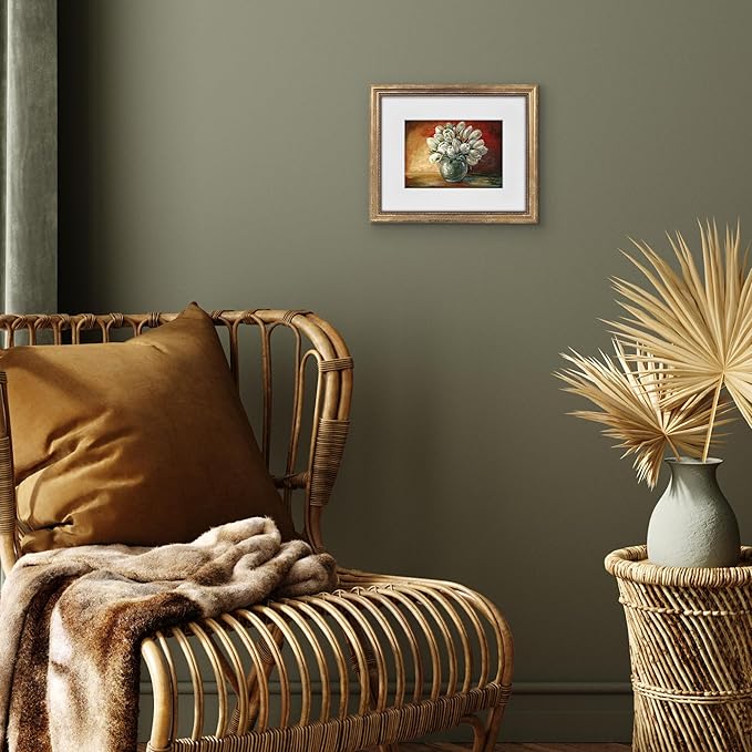 Americanflat Vintage Frames - 8x10 Picture Frame with Beaded Accents and Shatter-Resistant Glass - Use as 5x7 Frame or Display 8x10 Photos Without Mat - Heirloom Collection - Tabletop or Wall - Gold