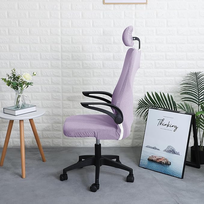 FORCHEER Ergonomic Office Chair Set with Headrest Cover, Water Repellent, Purple