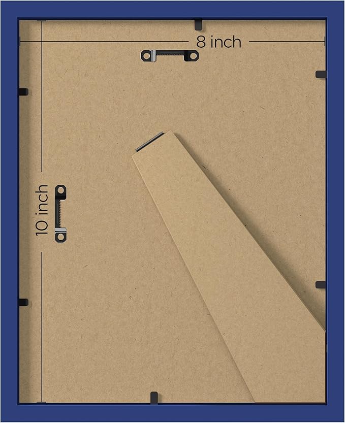 eletecpro 8x10 Picture Frames Set of 10, Picture Frame Collage Wall Decor Display 5x7 Photo With Mat or 8x10 without Mat, Home Decor Gallery Frame for Table Top or Wall Mounting, Blue