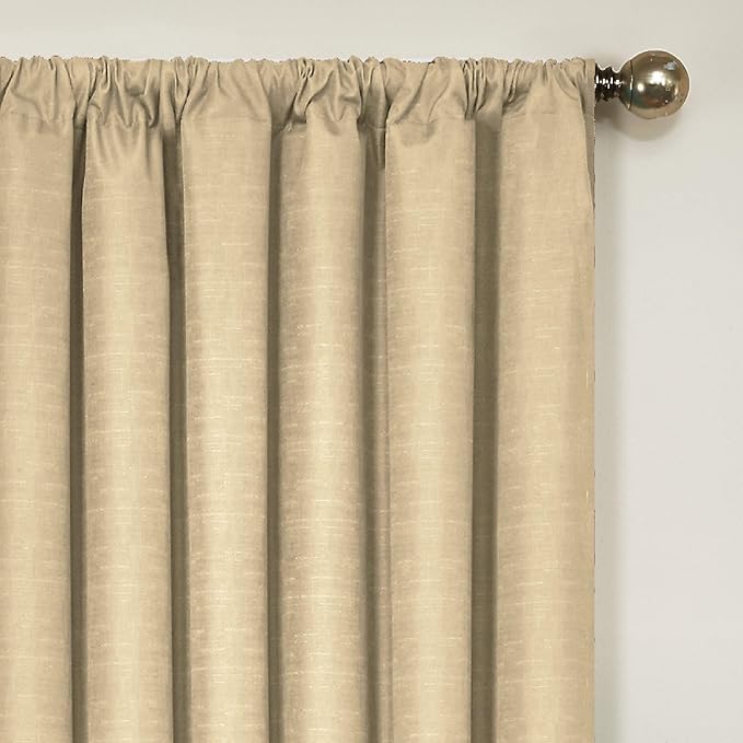 ECLIPSE Kendall Modern Blackout Thermal Rod Pocket Window Curtain for Bedroom or Living Room (1 Panel), 42 X 63, Cafe