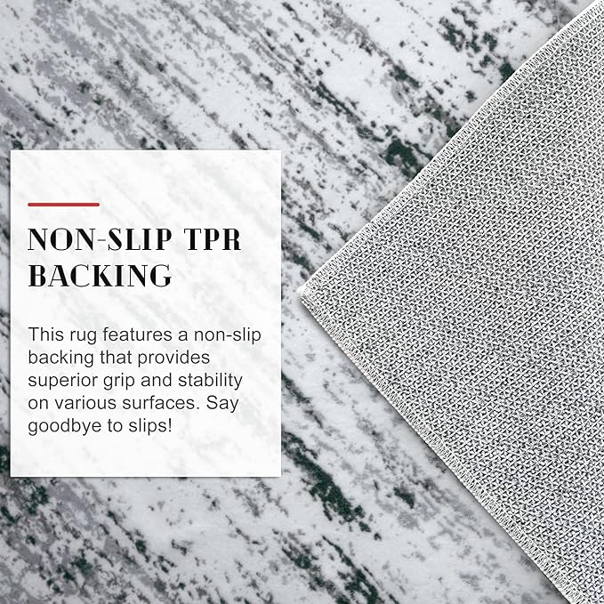 Lansny Modern Abstract Entryway Rug Indoor 2x3 Washable Rug Non-Slip Soft Small Area Rug Black Grey White Kitchen Mats Thin Print Faux Wool Floor Carpet Throw Rugs for Entrance Bedroom Home Decor