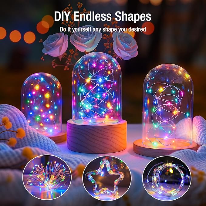6 Pack Fairy Lights Battery Operated - 7ft 20 Led Twinkle Lights 3 Modes, Multi-Colored Bulk Mini String Lights Waterproof for Mason Jars Vases DIY Party Wedding Decoration Christmas