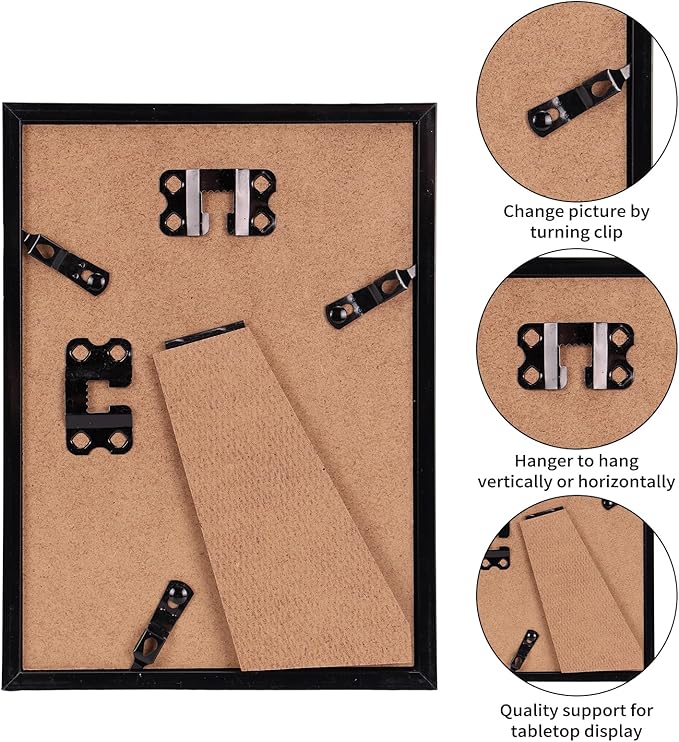 Giftgarden 14 Pack Brown Picture Frames with Mat for Various Sizes Photos, Assorted Matted Frame Set Including Two 11x14, Six 8x10, Six 5x7, Gallery Frame Collage for Wall or Tabletop Display