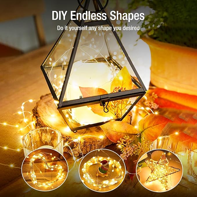 20 Pack Fairy Lights Battery Operated - 7ft 20 Led Twinkle Lights 3 Modes, Bulk Mini String Lights Waterproof for Mason Jars Vases DIY Party Wedding Mothers Day Decoration-Warm White