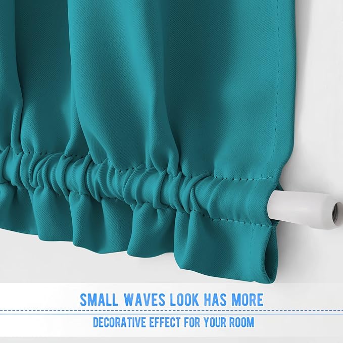 NICETOWN Blackout Curtain for French Door - Thermal Insulated Room Darkening Door Curtain, Rod Pocket Noise Reducing Single Panel, 36 x 72 Inches, 1 Panel, Peacock Teal
