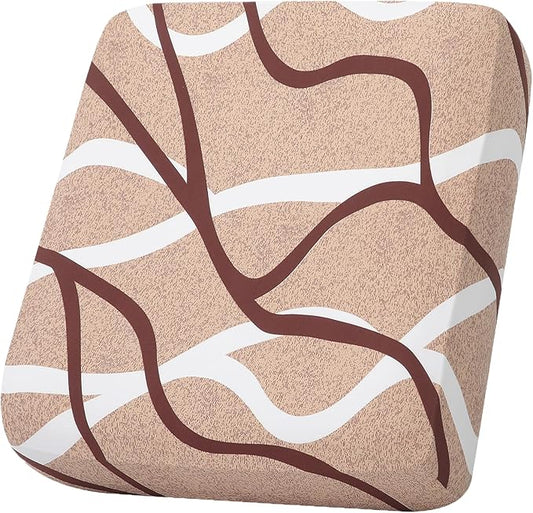 hyha Printed Couch Cushion Covers, Floral Sofa Covers Washable for 3 Cushion Couch, Stretch Pattern Outdoor Cushion Covers for Patio Furniture with Elastic Bottom(Large, Sand Wavy)