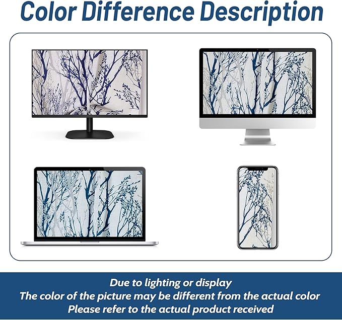 DriftAway Tree Branch Linen Lined Valance Double Layer Thermal Insulated Room Darkening Blackout Valances 3 Inch Rod Pocket Short Window Valance for Living Room Bathroom 52 Inch by 24 Inch Blue