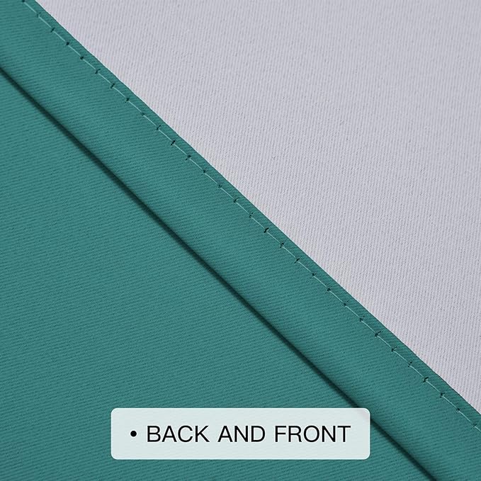 COSVIYA Grommet Ombre Room Darkening Curtains 63 inch Length, Teal and Greyish White Gradient Drapes Light Blocking Insulated Thermal Window Curtains for Bedroom/Living Room,2 Panels,52x63 inches