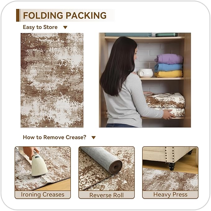 Entryway Rug 2x3 Brown Welcome Door Mat Indoor Entrance 24x36, Washable Small Throw Rugs for Kitchen Floor, Entry, Front Door, Bedroom Bedside, Non-Slip Low Pile Stain & Fade Resistant, Coffee