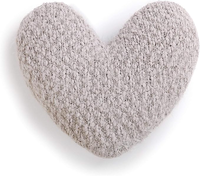DEMDACO Giving Collection Gray Taupe Weighted Giving Heart - Weighted Heart Pillow for Bedding - Decorative Throw Pillow - Meaningful Gift Idea - Handmade - Luxurious, Soft & Cozy - 1.85 lbs