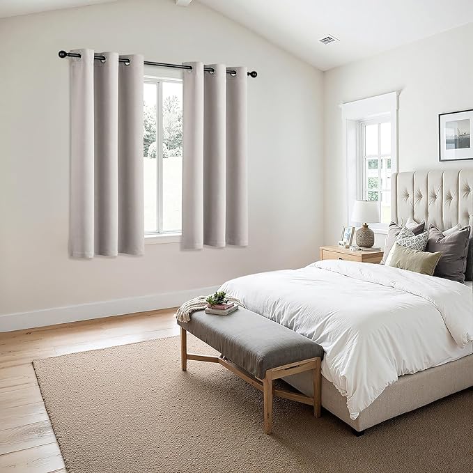 MIULEE Cobblestone Blackout Curtains for Bedroom Living Room 54 Inches Long 2 Panels, Thermal Insulated Room Darkening Drapes Grommet Noise Reducing Light Blocking Window Treatments 40x54 Inch