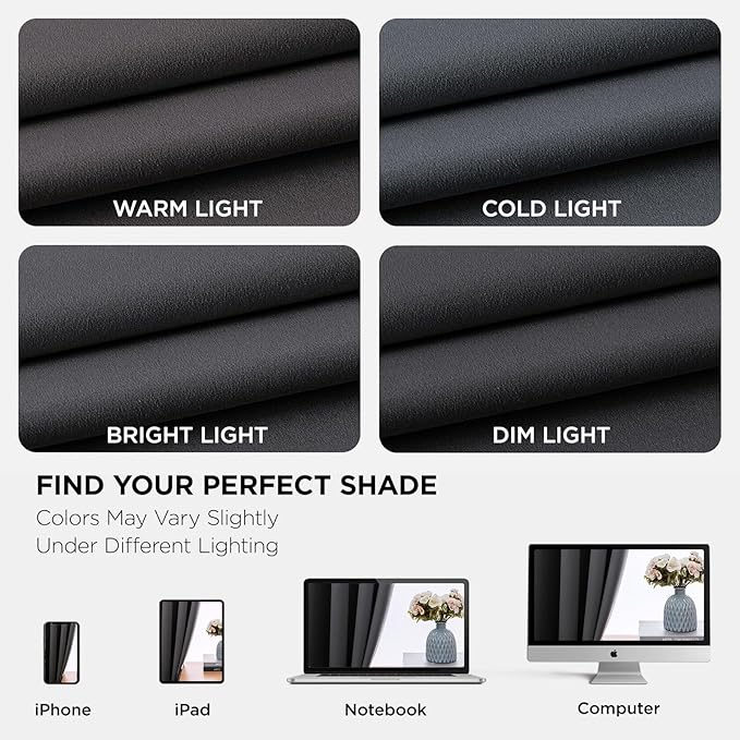 Joydeco Blackout Curtains 90 Inches Long 1 Panel, Thermal Insulated Long Curtains& Drapes 1 Piece, Room Darkening Grommet Drapes for Living Room Bedroom Window (W70 x L90 Inch, Dark Grey)