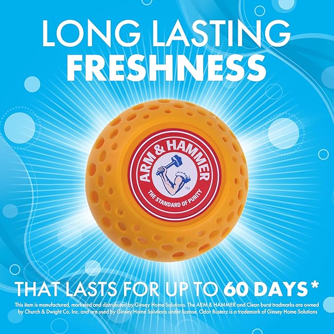 Arm & Hammer OdorBusterz?? Odor Eliminator Balls, Fresh Burst, 3 Count ?€? Baking Soda Odor Control for Closets, Drawers, Hampers & Small Spaces