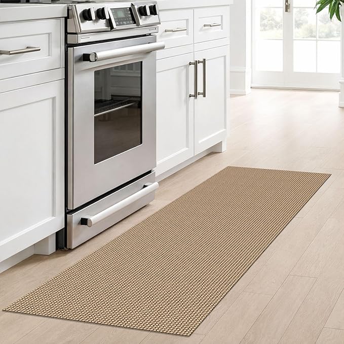 IOHOUZE Washable Runner Rug 2x6 Non Slip Rubber Backed Runners for Hallways Entryway Runner Indoor, Kitchen Rugs Woven Cotton Floor Carpet for Hall Entrance Bedroom, Orange/Tan/Brown