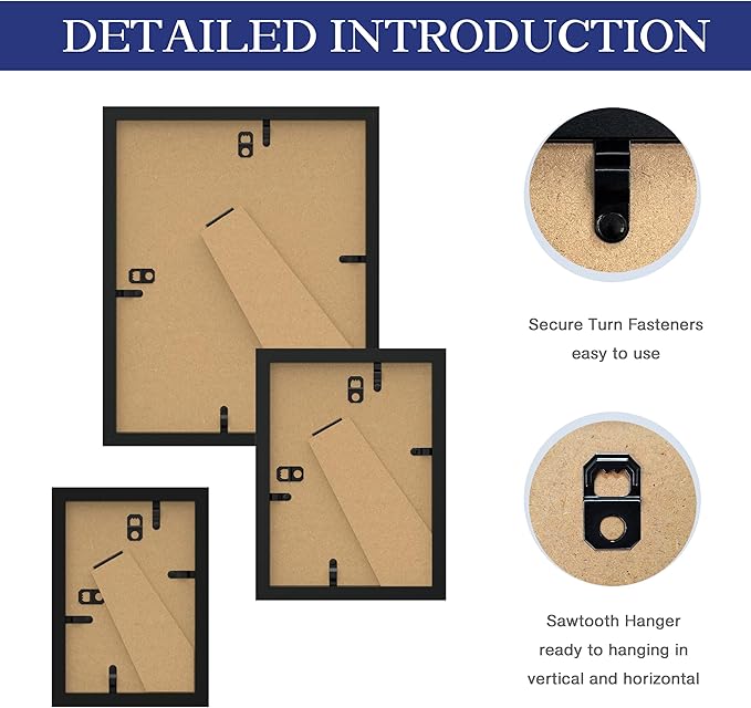 An&He 10 Pack Picture Frames Collage Wall Decor, Gallery Wall Frame Set for Wall or Tabletop Display, Multi Sizes with Two 8x10, Four 5x7, and Four 4x6 Photo Frames, Black