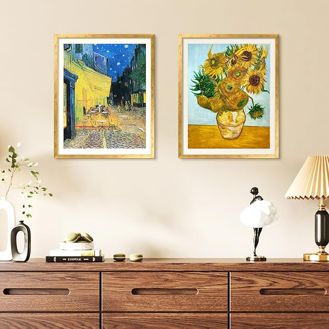 upsimples 16x20 Picture Frame, Display Pictures 11x14 with Mat or 16 x 20 Without, Wall Hanging Poster Frame, Bronze, 1 Pack