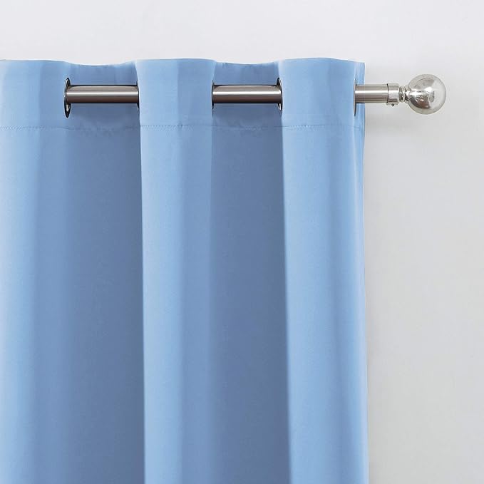 LEMOMO Sky Blue Thermal Blackout Curtains/38 x 84 Inch/Set of 2 Panels Room Darkening Curtains for Bedroom
