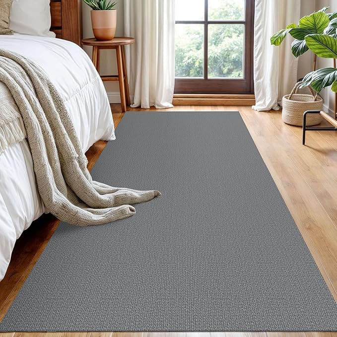 KOZYFLY Washable Runner Rug 3x8 ft Hallway Kitchen Runner Rugs with Rubber Backing Bobo Non Slip Entryway Runner Indoor, Carpet Runners for Hall Entryway Bedroom, Grey