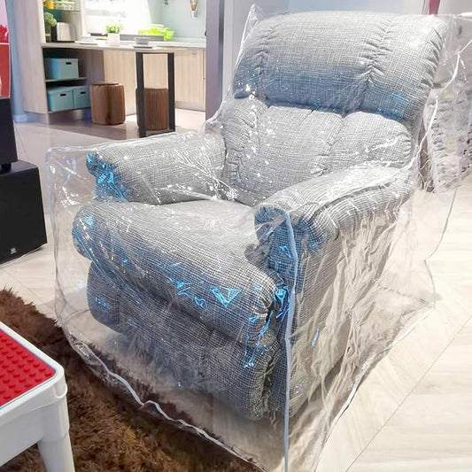 wokire Heavy Duty Plastic Recliner Cover Pets | Cat Dog Scratching Protector Clear Vinyl Waterproof Sofa/Couch Covers,Furniture Living Room Chairs for Storage and Moving 36" W - Armchair（1 Pack）