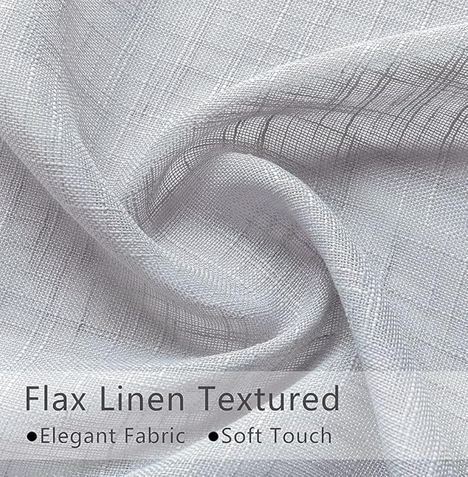 Grey Kitchen Curtains Semi Sheer Privacy Linen Textured Rod Pocket Short Tier Cafe Curtain Valances Silver Light Gray Bathroom Window Curtains Bedroom 2 Panels Set 24 Inch Length
