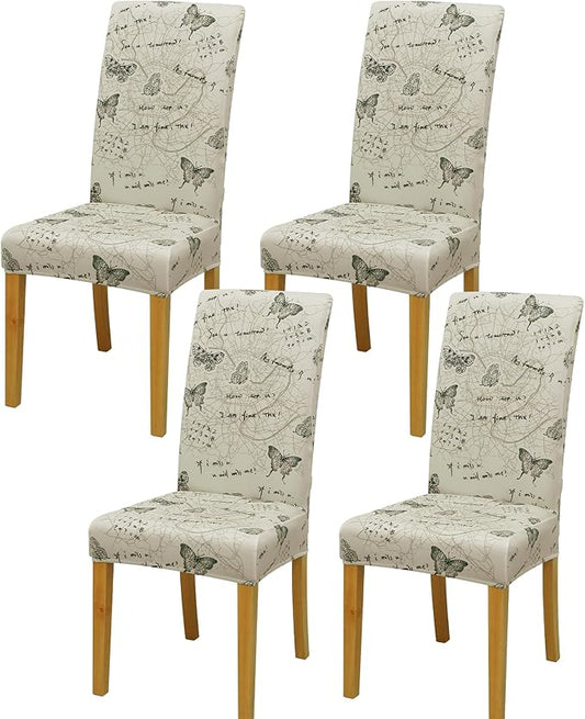 BIETYONE Chair Covers,Dining Room Chair Covers Set of 4,Stretch Kitchen Chair Cover,Washable Dining Chair Cover,Parsons Chair Slipcovers Protective,for Home,Restaurant,Banquet