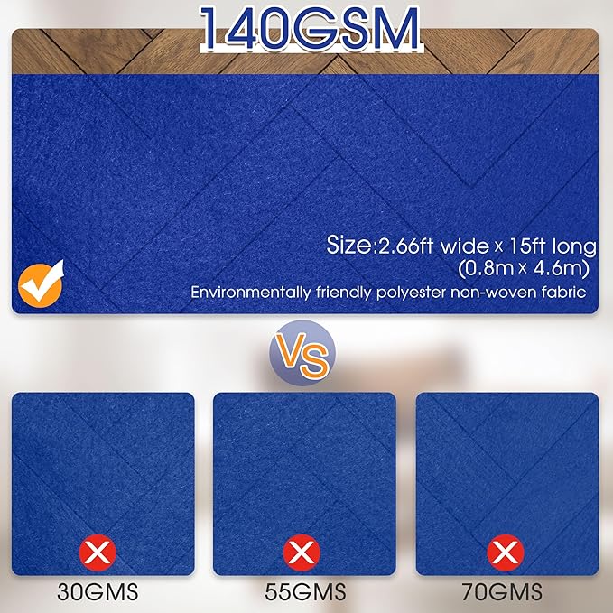 Royal Blue Carpet Runner for Party,140GSM 2.62FTx15FT Carpet Party Decorations, Royal Blue Runway Rug for Prom Felt Non-Woven Fabric,Runner for Wedding Ceremony