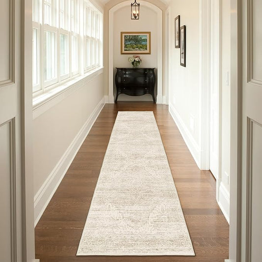 2x12 Runner Rug for Hallways Non-Slip Long Rug Runners,Boho Vintage Washable Kitchen Runner Rugs, Stain Resistant Soft Carpet Runners for Hallway 12ft Entryway Rug