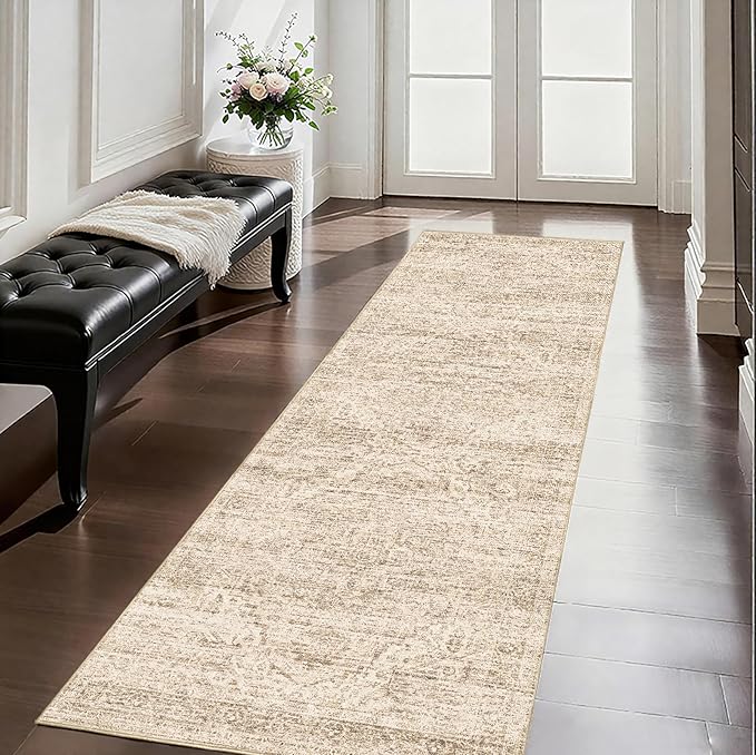 Washable Runner Rugs for Hallway 2x6 Rug Runners,Boho Vintage Kitchen Runner Rugs,Ultra-Thin Entryway Runner,Non-Slip Backing Carpet for Hallways,Bedroom,Bathroom,Laundry Room
