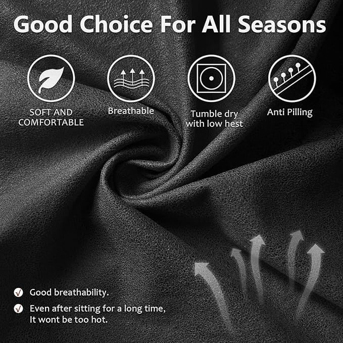 ANARACHON Leather Look Recliner Chair Covers Stay in Place 4-Piece Recliner Slipcovers for Reclining Chair Furniture Protector Spandex Fabric Washable (X-Large, Dark Gray)