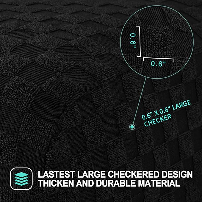 YEMYHOM 4 Pieces Stretch Recliner Slipcover Latest Jacquard Recliner Chair Cover with Side Pocket Anti-Slip Fitted Recliner Cover Couch Furniture Protector with Elastic Bottom (Recliner, Black)
