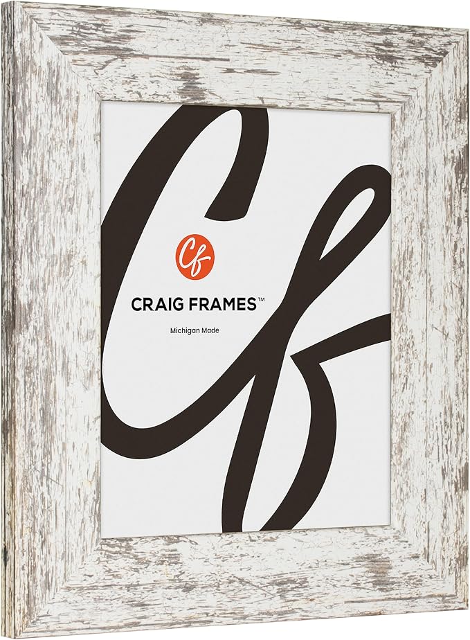 Craig Frames American Barn, 16x26 Picture Frame, Faux Barnwood, White