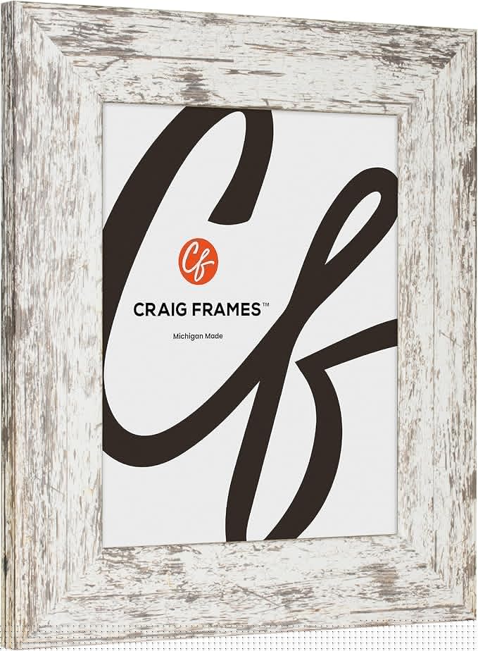 Craig Frames American Barn, 19x30 Picture Frame, Faux Barnwood, White