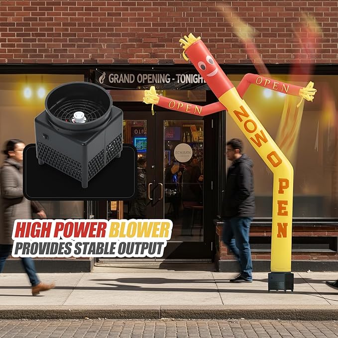 6ft Now Open Air Tube Dancer Inflatable Waving Tube Man with Lights & Built-in Blower - Wacky Waving Dancing Guy Set for Business Promotion