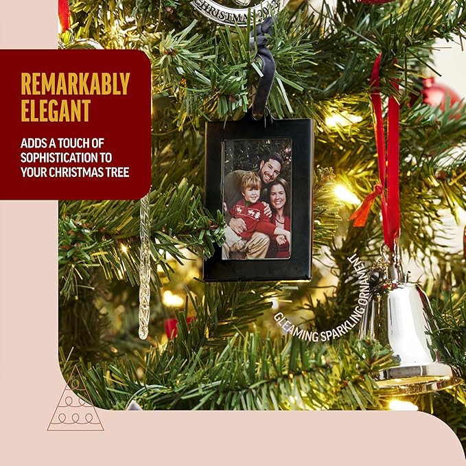 Klikel Hanging Picture Frame Ornaments - Set of 8 2x3 Black Hanging Photo Frame