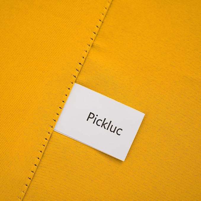 Pickluc Cafe Curtain (Half Window Tier Curtain) 36 Inches Length, Rod Pocket Kitchen Curtain, Short Blackout Curtain for Small Window, 30" Wide and 36" Long, Mustard Yellow, 2 Panels
